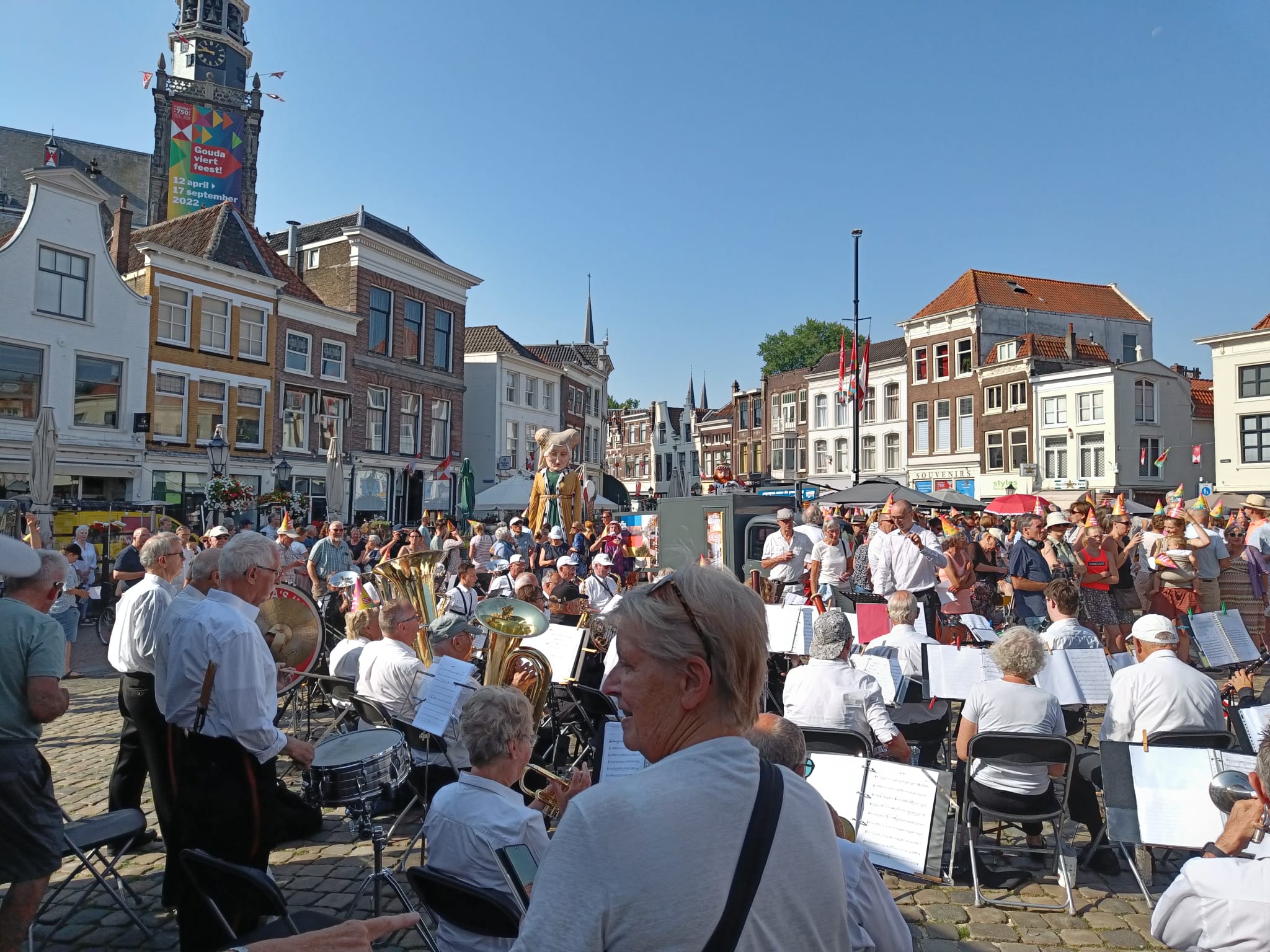 Gouda750: muzikanten op de Markt en Jacoba van Beieren